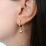 Aura Gold İzmir Star Küpe 14K - Görsel 2