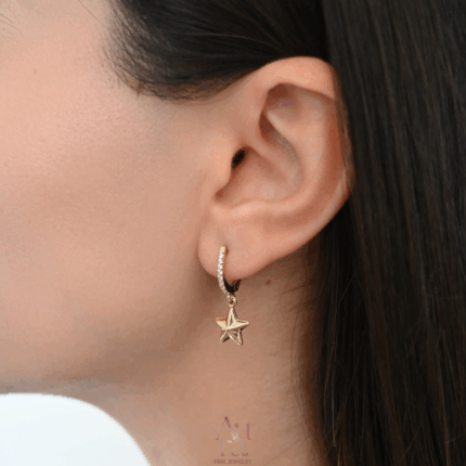Aura Gold İzmir Star Küpe 14K