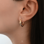 Aura Gold İzmir Lyra Küpe 14K - Görsel 2