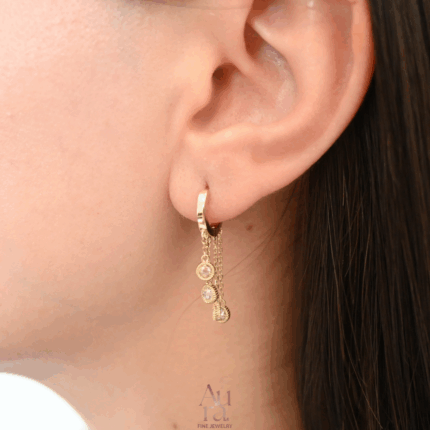 Aura Gold İzmir Rosa Küpe 14K